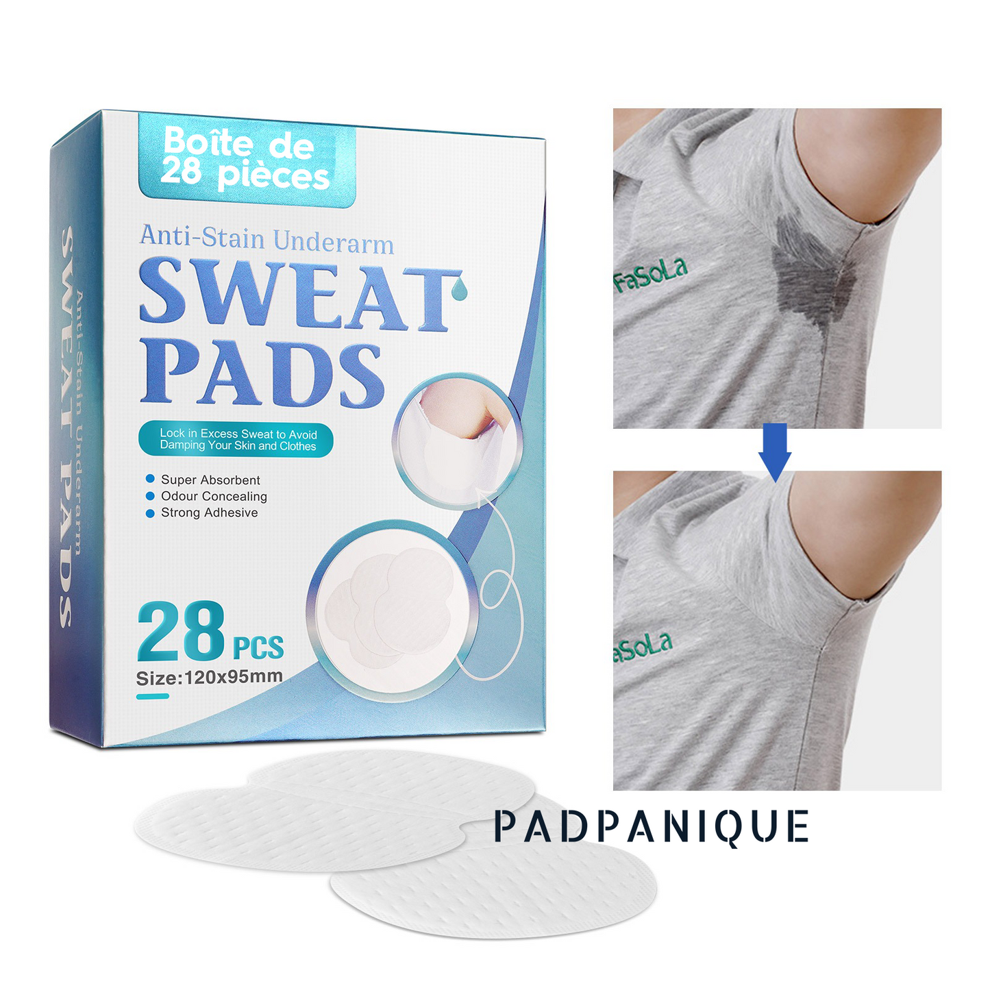 28 Coussinets Anti-Transpiration Jetables